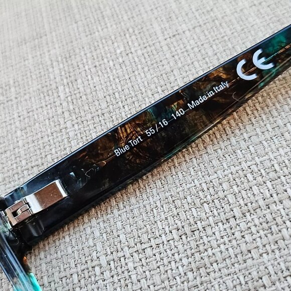 Kirkland Signature Eyeglasses/Sunglasses Frame Blue Tortoise Made in Italy Glass - Picture 9 of 12